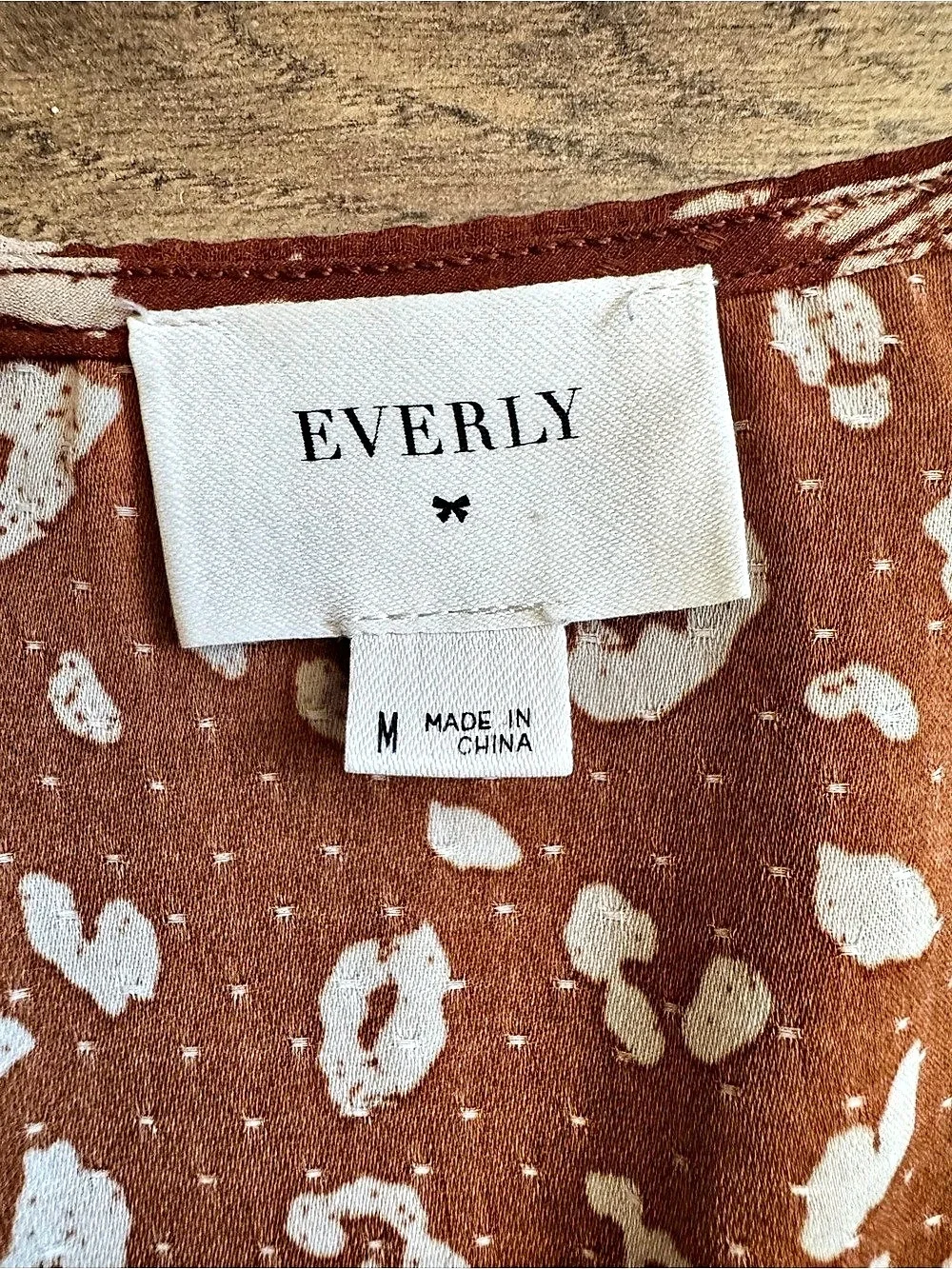 EVERELY Floral Maxi Dress Brown & White Medium